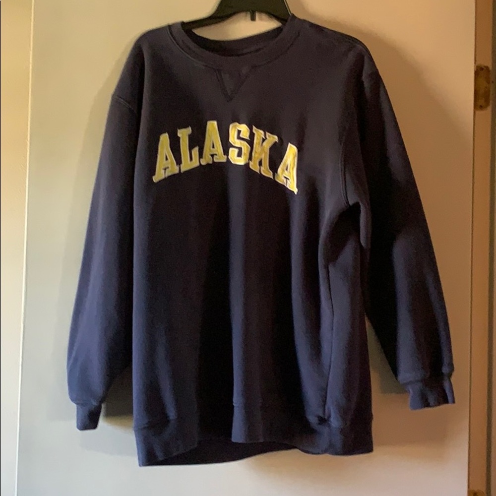 Blue crew neck